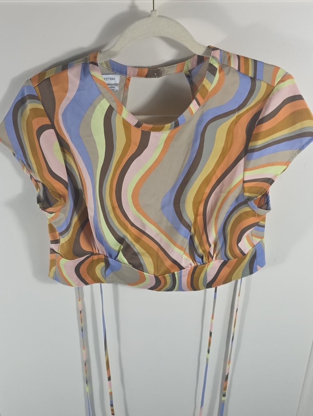 Urban Outfitters So Wavy printed tie-back top 70s-inspired